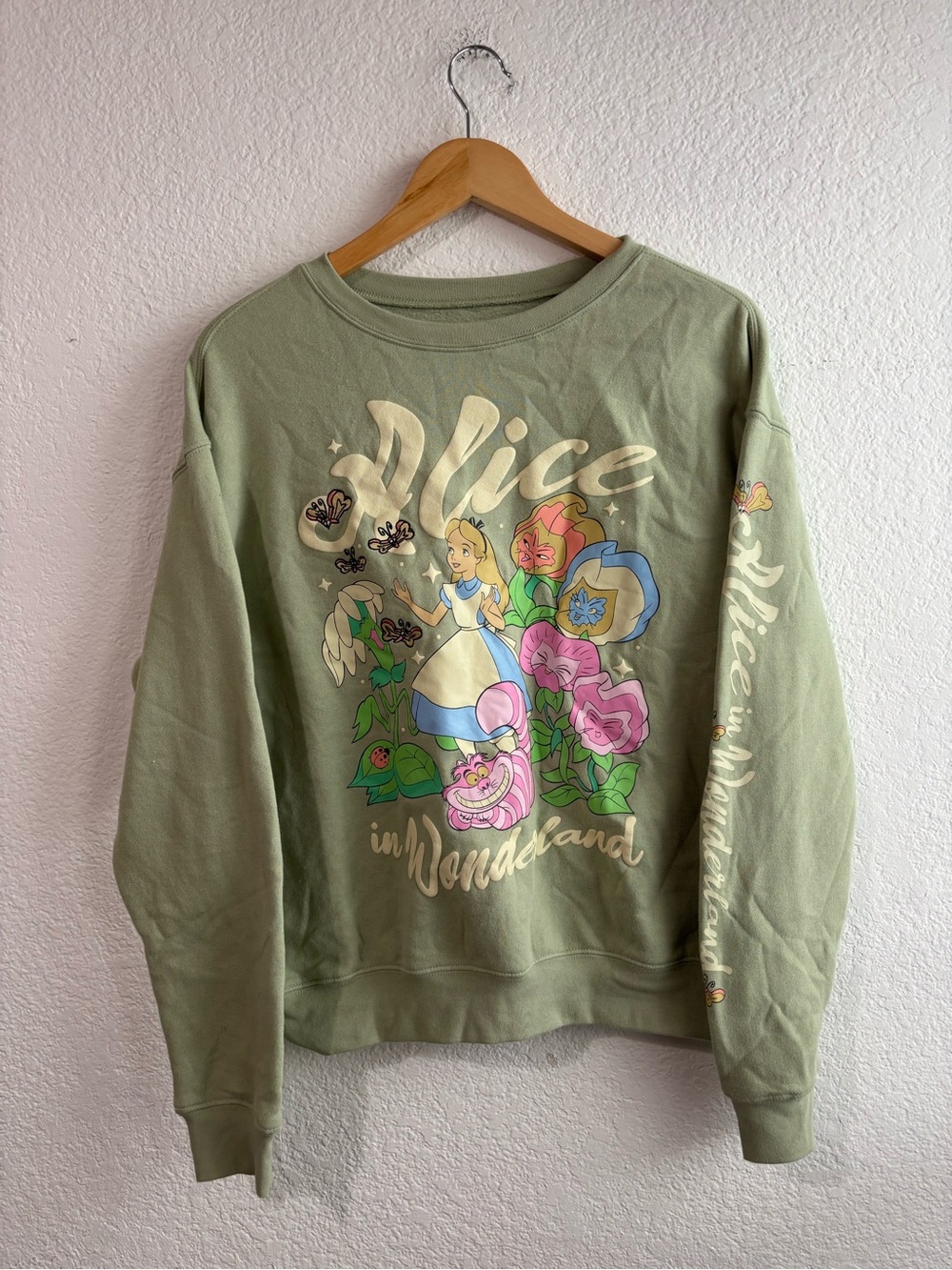 Disney Alice in Wonderland Graphic Sweatshirt Green Small